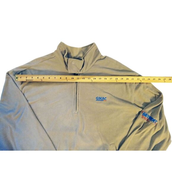 1/4 Zip Pullover Sweatshirt Mens Size XL Izod International Tour GMAC Beige - Picture 2 of 13